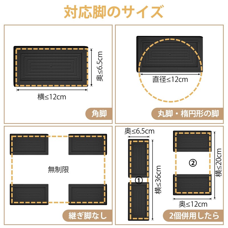 Umelee Table Height Adjustment, Raise Table Legs by 4cm, Table