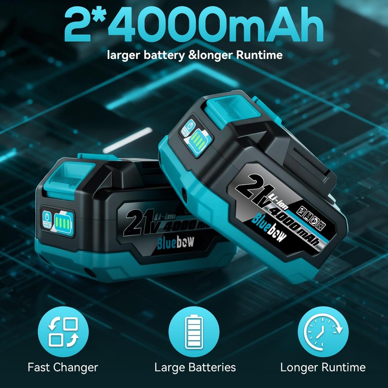1/2 Inch Cordless Impact Wrench, 900 Ft-lbs (1200 N·m) High