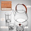 40oz Glass Teapot with Anti-Drip Spout, Peach Wood Handle and