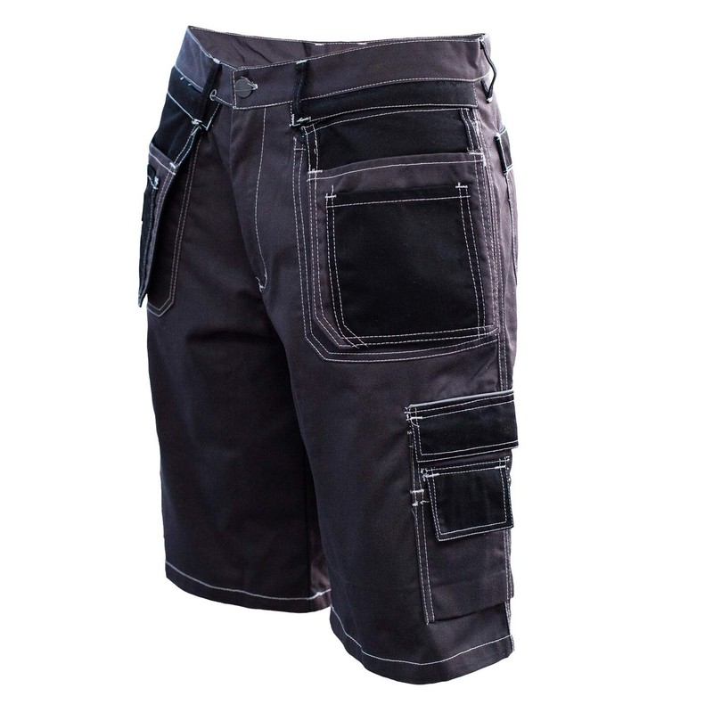 Men's Robust Work Shorts with Reflective Elements, Professional Heavy Duty