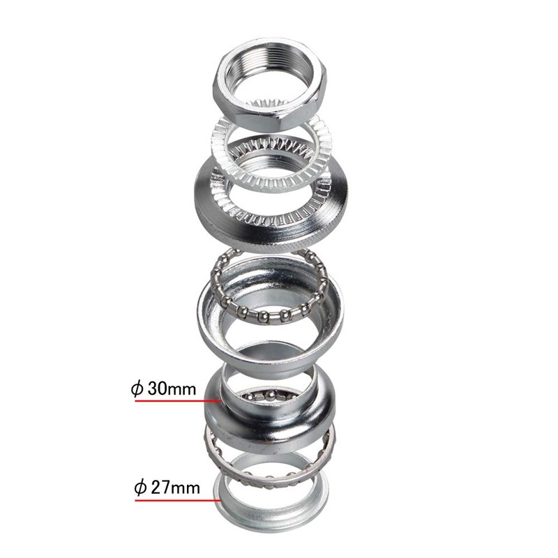 SENQI Silver Colour Iron Bicycle Front Fork Bowl Set 1"-24T22.23027mm