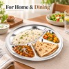 4-Grid Stainless Steel Serving Plate 32cm – Polished Divided Dinner