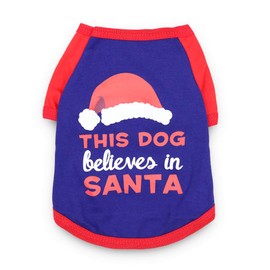 DroolingDog Dog Christmas T Shirt Pet Christmas Clothes for Small Dogs