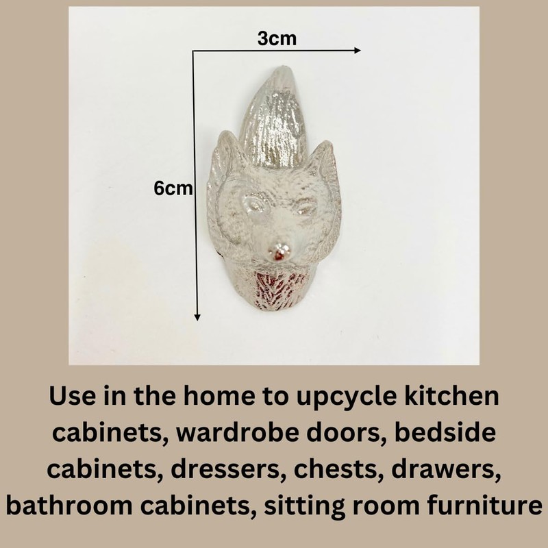 Silver Animal Metal Drawer Pulls Knobs Cupboard Bedroom Kitchen Upcycle