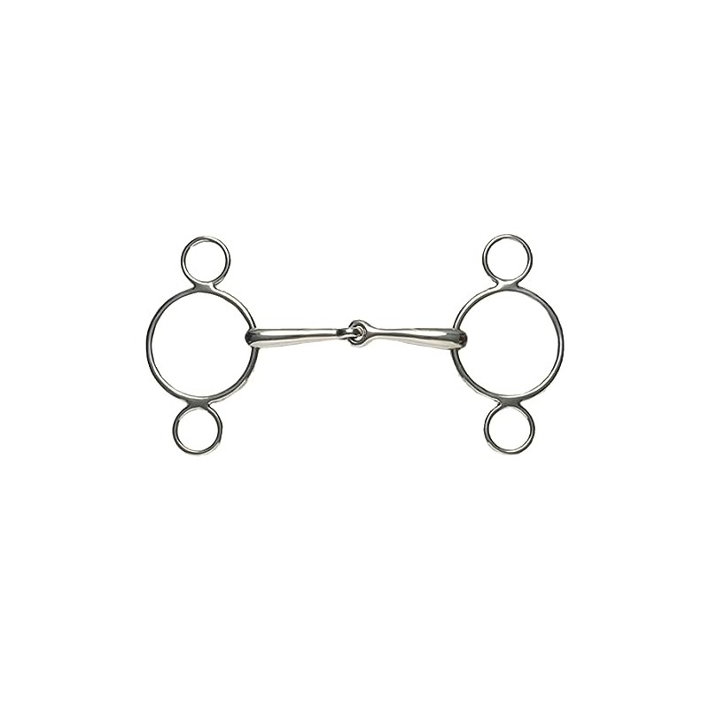 Korsteel Stainless Steel Jointed 2 Ring Dutch Gag Bit, 5"