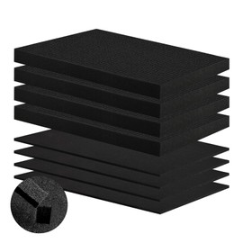 8 Pcs Pick and Pluck Foam Sheets 2 Size 4P 16" x 12" x 0.4" & 1P 46" x 12" x 2" Polyurethane Pick Apart Foam Insert Extractable Flake Sponge Block with Bottom Use for Tool Box Camera Storage Drawer