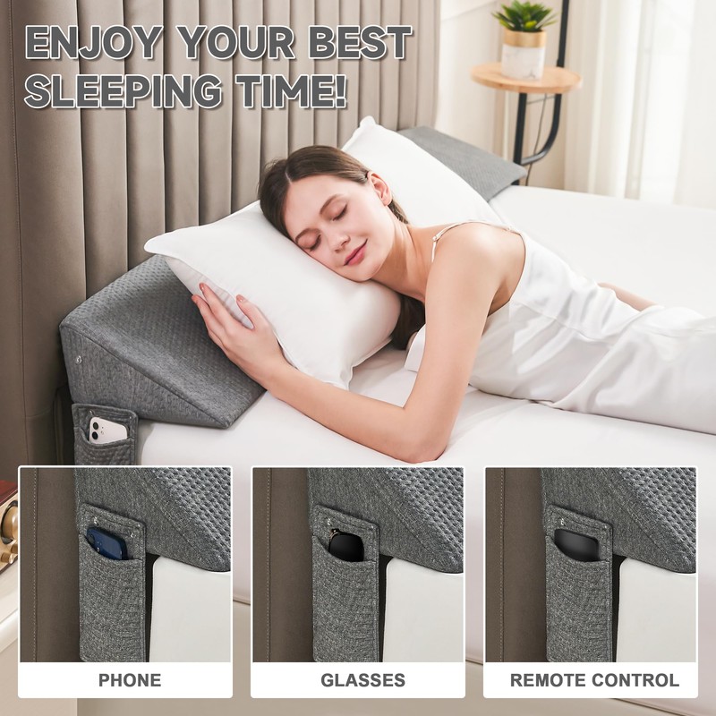 IFNOW Queen Size(60"x6"x10") Bed Wedge Pillow for Headboard, Mattress Gap