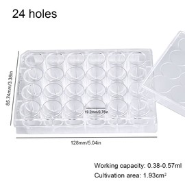 ADAMAS-BETA 24-Well Sterile Culture Plate, TC Treated Cell Culture Plates Tissue Culture Treated Plate, Individually Wrapped, Pack of 10