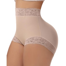 SHAPSHE Shapewear Shorts for Women Butt Lift Panties Slimmer Shaping Shorts Tummy Tuck Compression Underwear Body Shaper Girdles Postpartum Shape Wear Mid Waist Shaping Panty Seamless Shapewear Tan