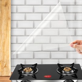 Matt Electrostatic Wall Protection Film, Splash Guard Kitchen Back Wall, Splash Furniture Protective Film, Wall Film, Washable Protection for Walls, Kitchen, Furniture, Office
