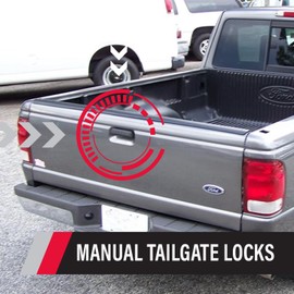 POP & Lock – Manual Tailgate Lock for Ford F150, Fits 1987 to 1996, Works with Factory Plastic Handle, Anti Theft, Truck Tailgate Lock Replacement, Easy to Install, Made in The USA (Black, PL2310)