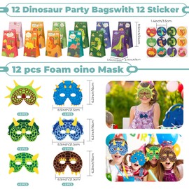 146 Piezas Recuerdos de Fiesta de Dinosaurios para Niños, Suministros de Fiesta con Temática de Dinosaurio, Premios de Carnaval, Regalos de Dinosaurio para Niños y Niñas, Rellenos de Bolsas de Regalo