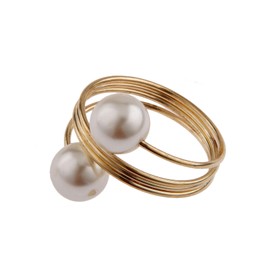 10Pcs Pearl Napkin Ring Napkin Holder Buckle Serviette Buckles for Dinning Table Wedding Party Christmas Home Kitchen
