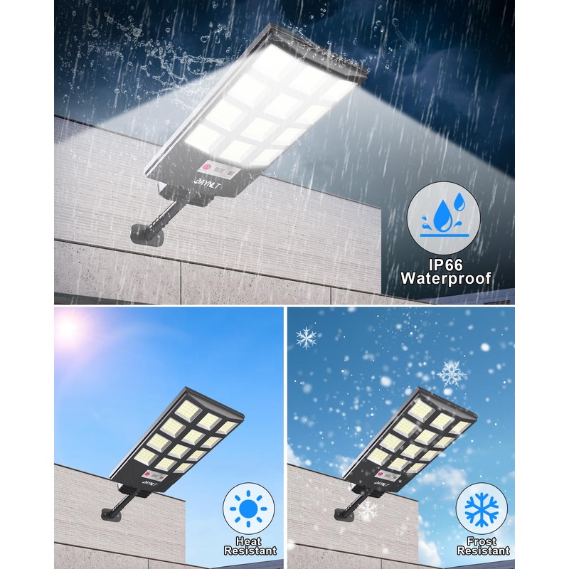 JAYNLT Solar Lights for Outside, 5 Lighting Modes Solar Flood