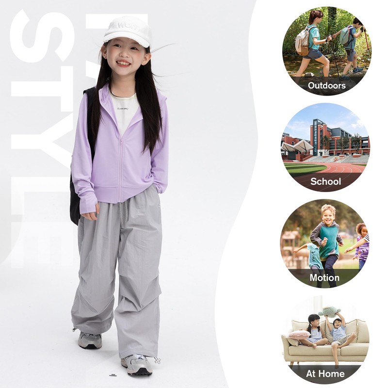 Rolanko Girls Summer Jacket with Thumbholes Long Sleeve Sun Protection