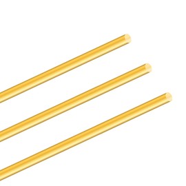 6 mm Brass Rods, iMeistek 350 mm Length Brass Solid Round Bar for Lathe Bar Stick, RC Models, DIY Crafts (3 Pieces)