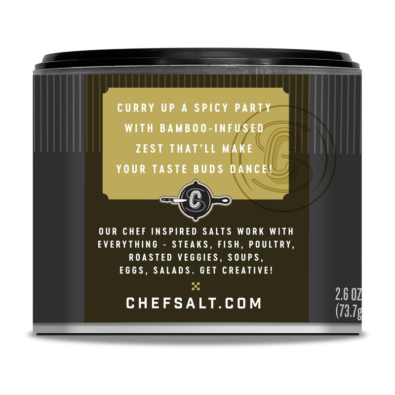 CHEF SALT Bamboo Curry Seasoned Salt, 2.6 oz Salt Shaker