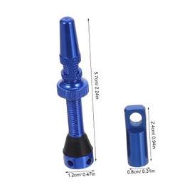 Outanaya 4pcs Tubeless Valve Stems Set Blue with Core Remover Tool Durable Reverse Tire Valve Stems for Mountain and Road Bikes Easy Inflation and Leak Prevention