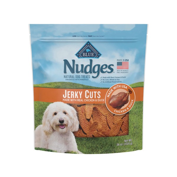 Blue Buffalo Nudges Jerky Cuts Natural Dog Treats, Chicken and Duck, 36oz