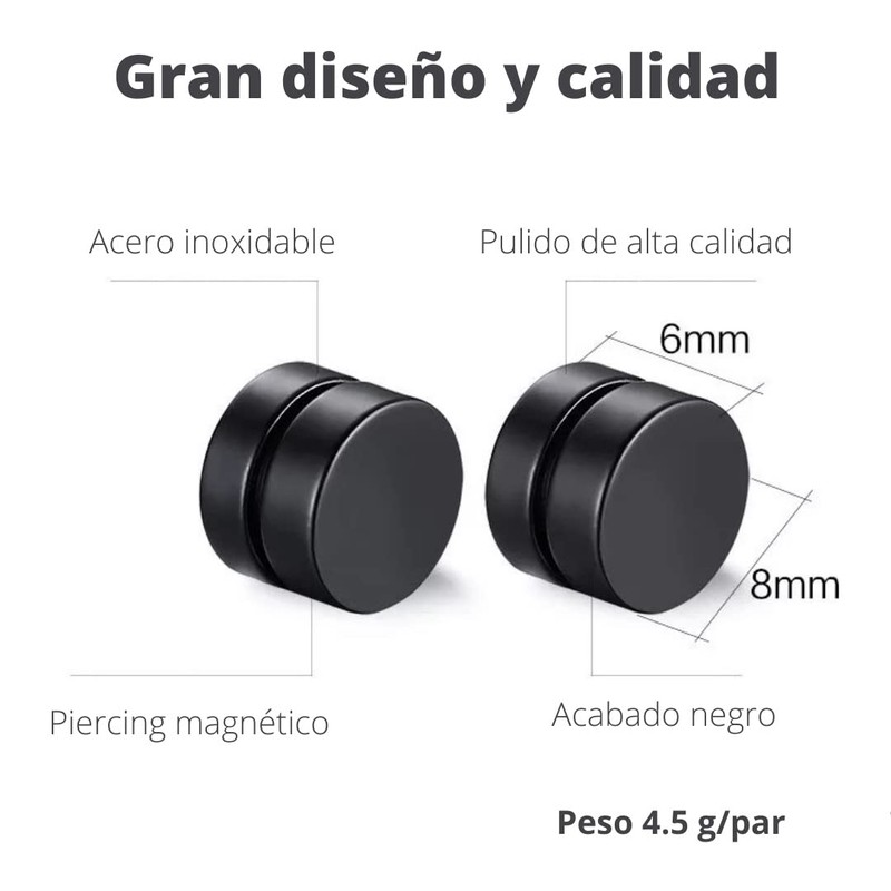 Pack 9 Piercing Arete Arracada Falso Hombre Arracadas Clip Expansores