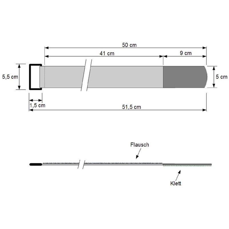 50 cm x 50 mm resealable Velcro cable ties with