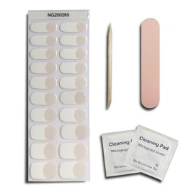 20 Pegatinas de Uñas de Gel Semi, Tiras de Uñas de Gel Uv Semicuradas Francesas Naturalmente Transparentes, Pegatinas de Uñas de Punta Francesa Con Kit de Herramientas de Manicura