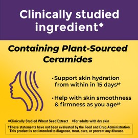 Nature Made Skin Hydration Gummies Plus Plant-Sourced Ceramides, Support Healthy Skin As You Age, with Biotin & Vitamin C, 50 Gummies, 25 Day Supply