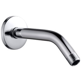 Cobbe Shower Arm with Flange and Teflon Tape, 6-Inches Wall Mounted Shower Pipe Arm 304 Stainless Steel Extension for Fixed Shower Head, Chrome