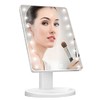 KOOKIN KOOKIN Lighted Vanity Makeup Mirror with 16 Led Lights 180 Degree Rotation Touch Screen Adjusted Brightness Battery USB Dual Supply Bathroom Beauty Mirror (White)