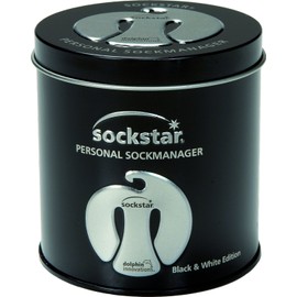 Sock Star – Sock Clips – Elegant Luxury Gift Box. Family Pack Colour Clip Made From Metal. Black & White Version 20 Clips – 4 Colors