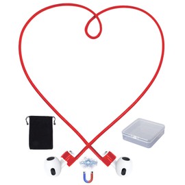 Loirtlluy Ultra Strong Magnetic Anti-Lost Straps Compatible with AirPods 3rd 2nd Generation Pro 3 2 1 with Storage Bag& Case, Red
