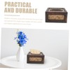 ABOOFAN Retro Style Bamboo Desktop Tissue Box Holder Multi Functional