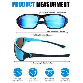 Frienda 6 Pack Polarized Sport Sunglasses for Men Multipack Sunglasses Pack Fit over Sunglasses Lot Set Mens Sport Fishing Sunglasses (Cute Colors)