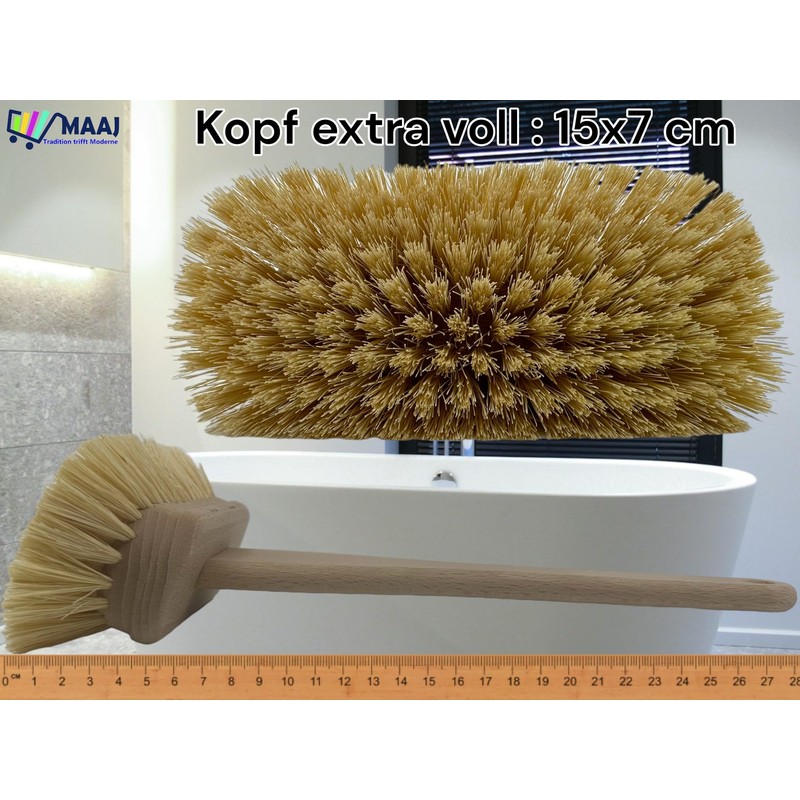 Maaj Bath Brush Scrubber 28 cm Mini Hard Fibre Bristles