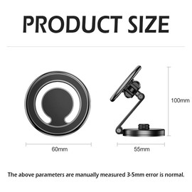 Salior Magnetic Phone Holder for Car, 48 N50 Strong Magnets, 360 Flexible Transformation, Compatible with All Phones, Black