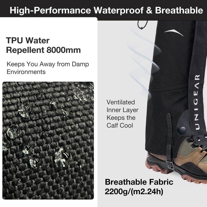 Unigear Snake Gaiters, Puncture-Proof Leg Gaiters, Lightweight, Super Thin, Hunting