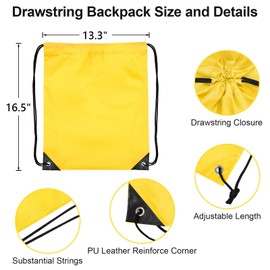 Grneric 64Pcs Drawstring Bags Bulk Cinch Bag, Polyester String Bag Drawstring Backpack for Trip Party Camping Sports Gym Yoga（Soft）