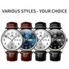 OLEVS Leather Band Watches for Men Easy Reader Date Mens