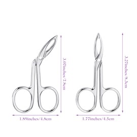 YUXIANLB 2Pcs Tweezers Scissor Handle Straight Tip Scissor Shaped Eyebrows Tweezers for Hair Plucker Remover Facial Hair Eyebrows Care, Brow Tweezers for Women Men (Silver)