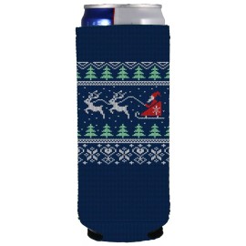 Coolie Junction Christmas Sweater Slim Can Coolie; Compatible with Ultra