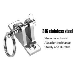 TINGZHIGO Bimini Top Deck Hinge with Quick Release pin, Bimini Top Fitting Hardware 90° Deck Hinge, 316 Stainless Steel, Installation Screws(2 Packs)