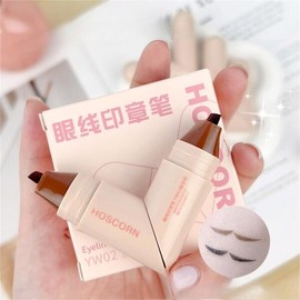 방수 더블 스탬프 쉬운 오래 아이라이너 사용하기 초보자도 지속되는 일체형 방지 Waterproof Double Stamp Easy Long-lasting Eyeliner for Beginners, Integrated Prevention [01 Bla HOSCORN]