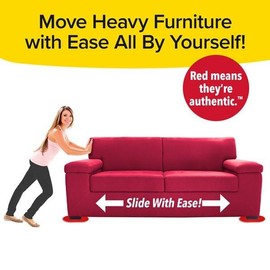 Bulbhead Ruby Movers - Furniture Moving Pads Chair Sliders, Hardwood Floor Protectors, 4 Units per Pack - Pack Size: 4 Pack