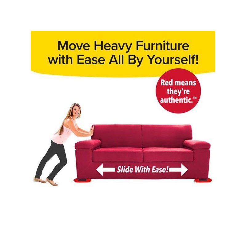 Bulbhead Ruby Movers - Furniture Moving Pads Chair Sliders, Hardwood