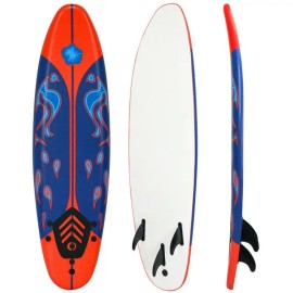 Red 6 Feet Surfboard with 3 Detachable Fins for Surfingcolor: Yellow Color