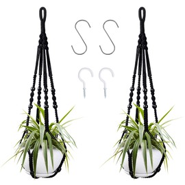 Augshy Macrame Hanging Planter, 2 Pack Hanging Planters for Indoor Plants Indoor Outdoor Decor Handmade Hanging Plant Holder(35 Inch)