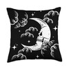 Ritual Moon Astrology Crescent Skull Moon, Night Sky w/Clouds and