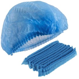 100 PCs Disposable Bouffant Caps by VASTMED | 100% Latex Free, Non-Woven, Non-Pleated | Hair Net for Food Services Salon Spa Catering and Dust-free
