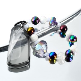 OFFCURVE Transparent key case with key fob, car key case, key cover key case for VW Volkswagen Golf 8 Seat Leon Tarraco Ateca Skoda Octavia Formentor Born