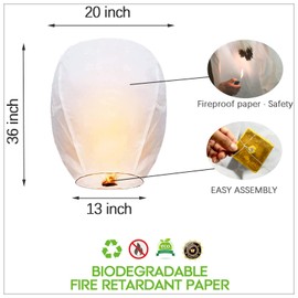 10-Packs Multi-Colored Lanterns – Biodegradable, Easy to Use for Weddings, Parties, Memorials, and Celebrations